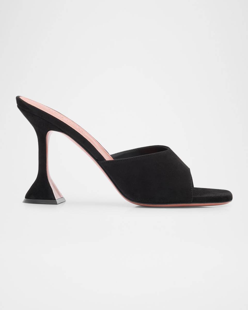 Lupita Suede Pedestal Mule Sandals
